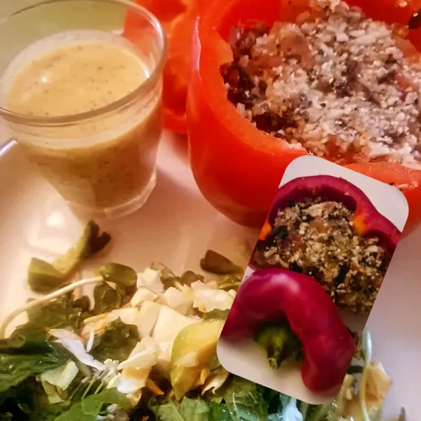 Raw stuffed peppers plate